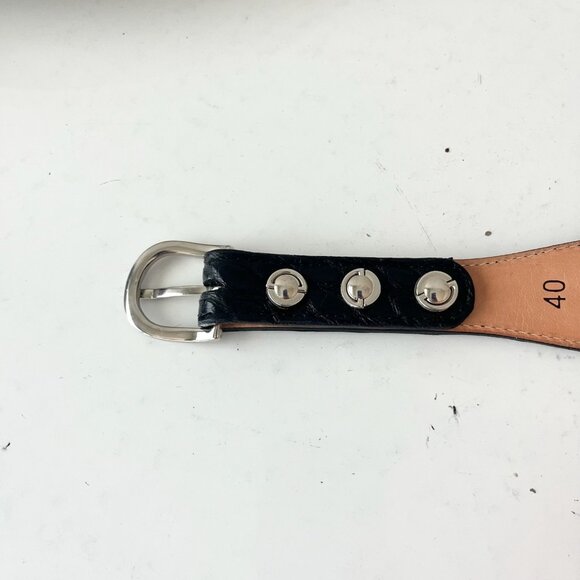 Rod Patrick Boots Western Belt 1.5 in Taper Mens 34 Black Caiman Genuine Leather - Picture 7 of 7